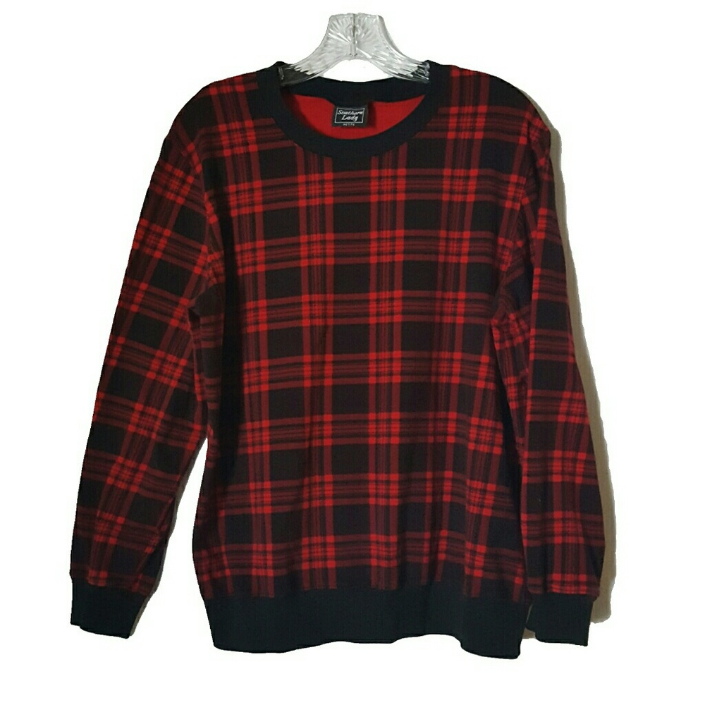 Southern Lady | Black & Red Plaid Longsleeve